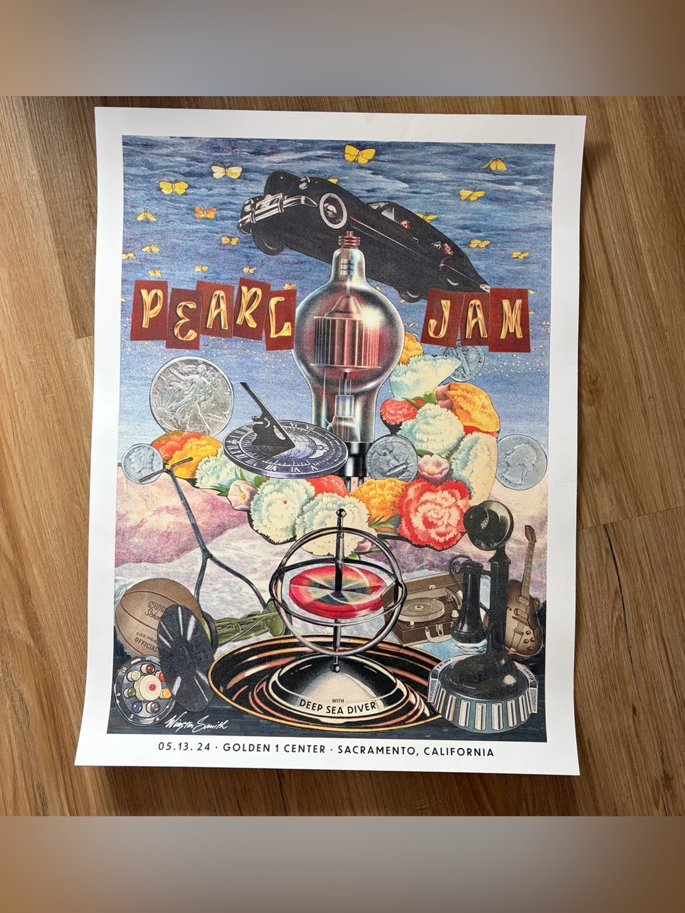 Pearl Jam Poster 5/13/2024 Sacramento CA Golden 1 Center Wayne Smith